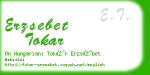 erzsebet tokar business card